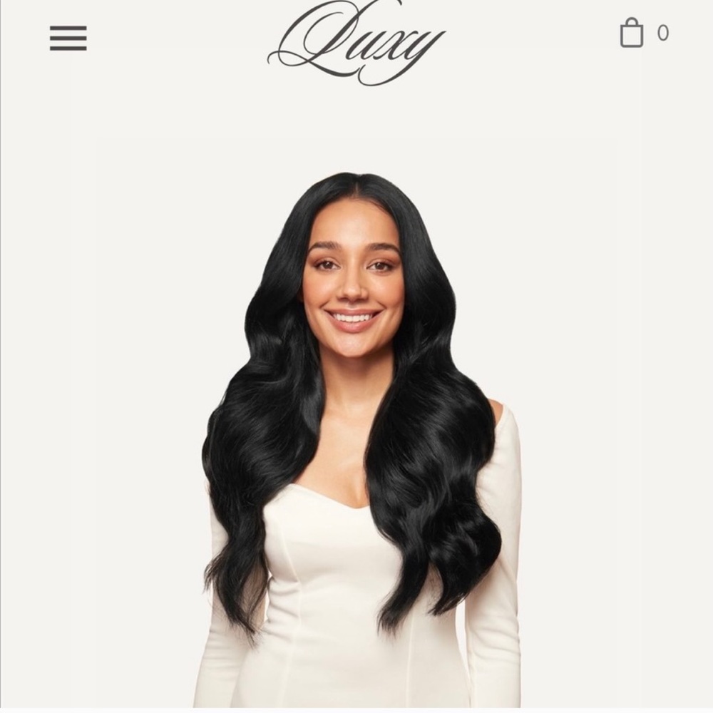 Luxy hair extensions jet black 20 inches 220 grams